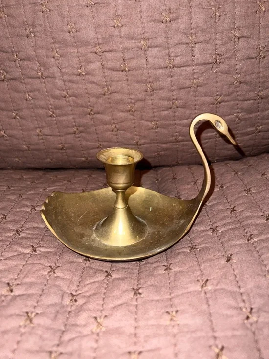 Brass Swan Candle Holder - Vintage-Style
Approx 6” - Picture 2 of 4